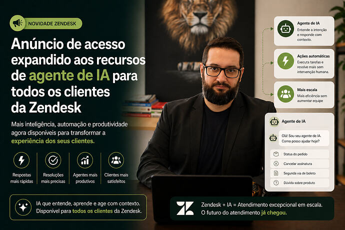 Zendesk expandiu o acesso aos recursos de Agente de IA para todos os clientes